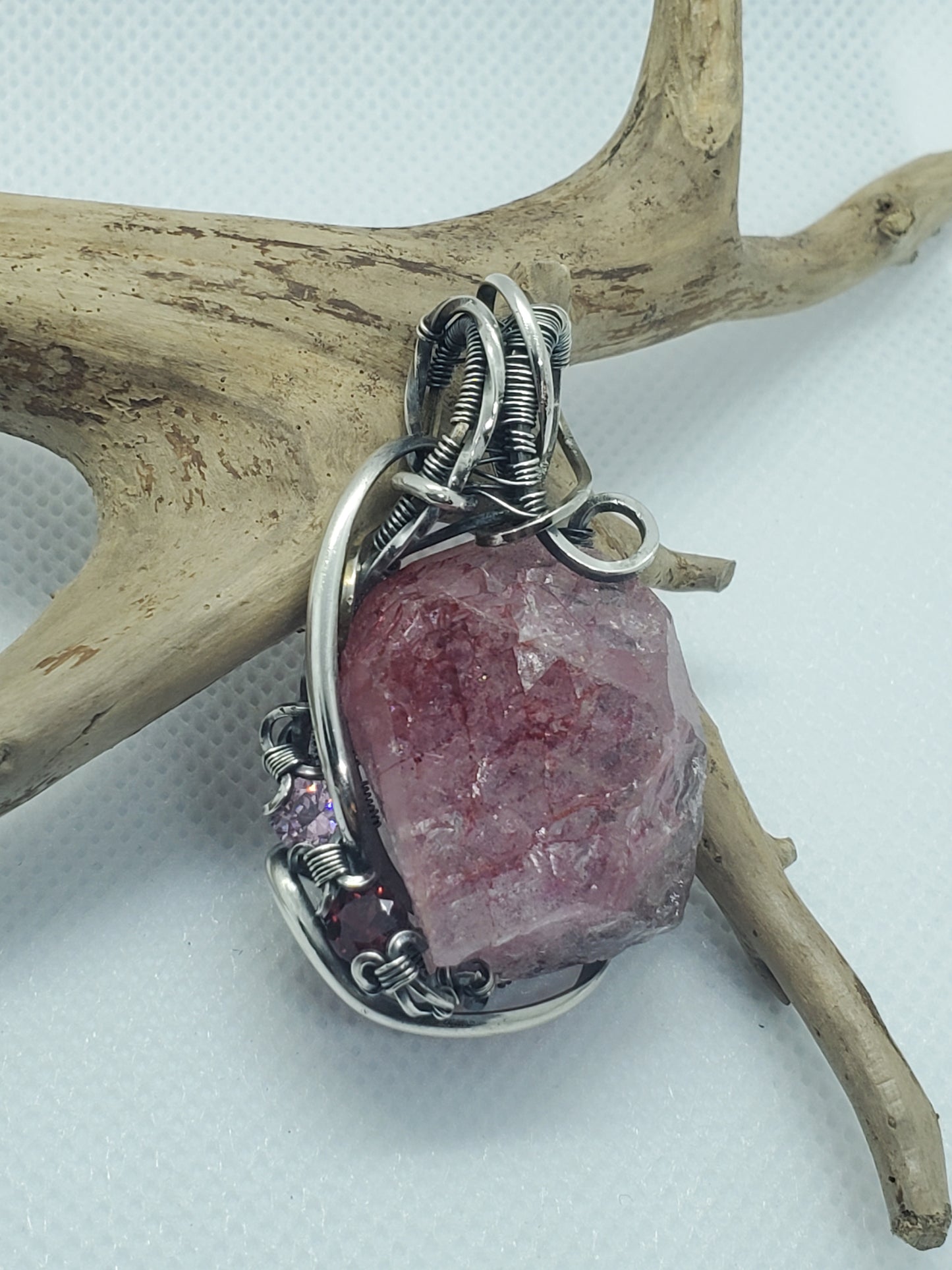 Dyed cherry quartz point
