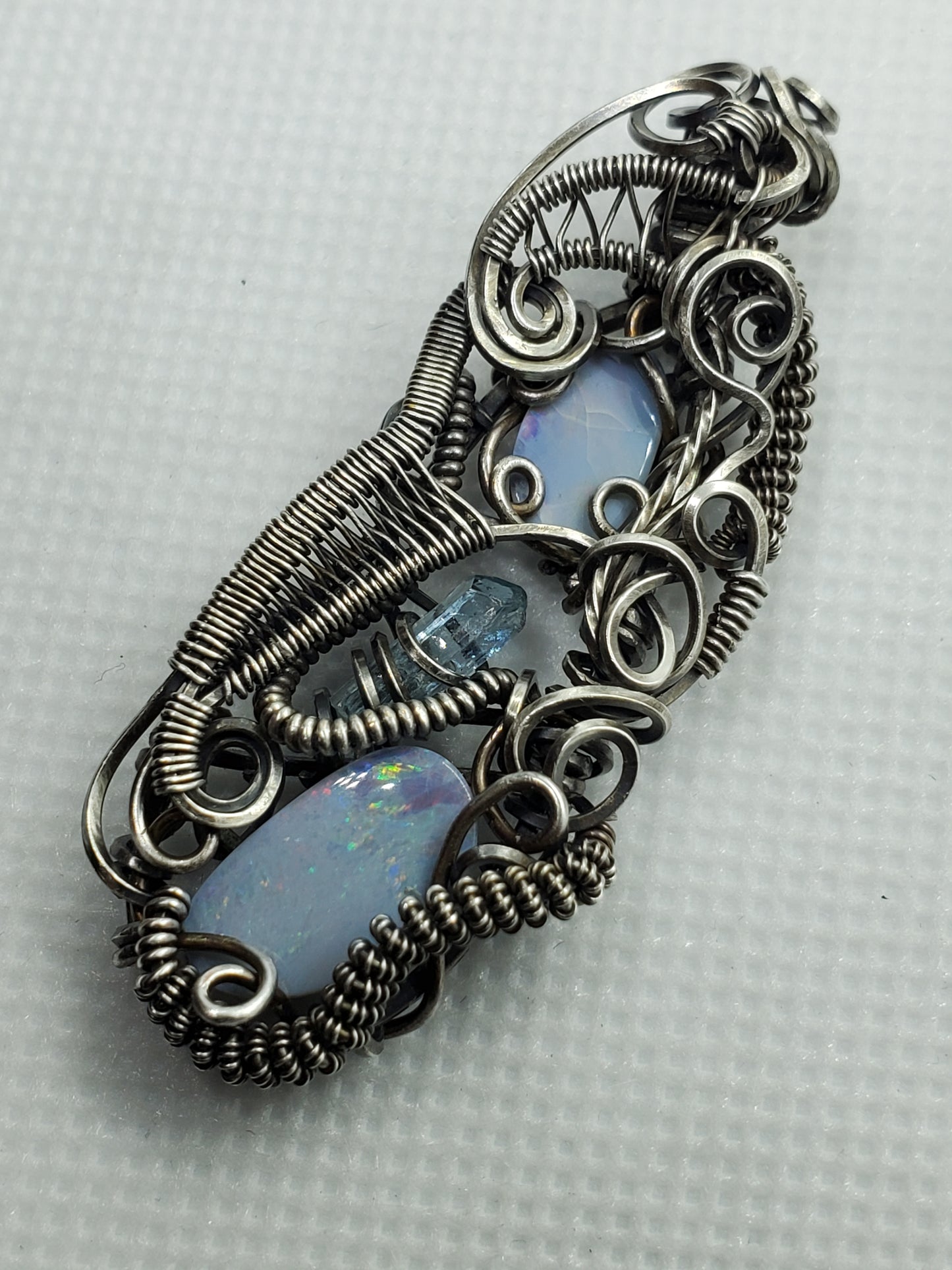 Aquamarine & Opal doublet