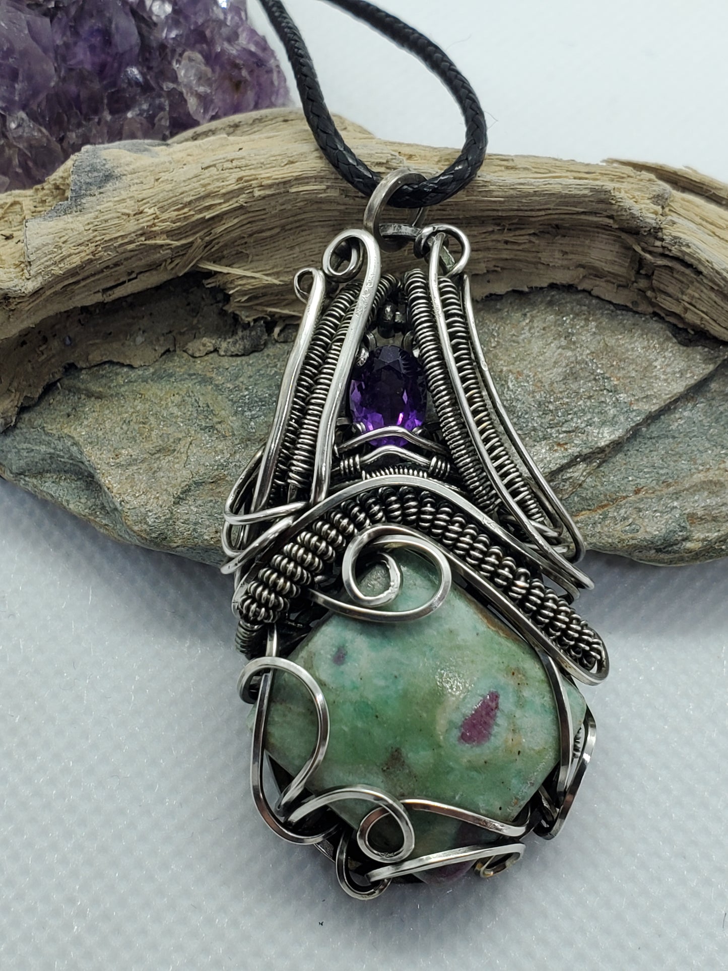 Ruby Zoisite & Amethyst