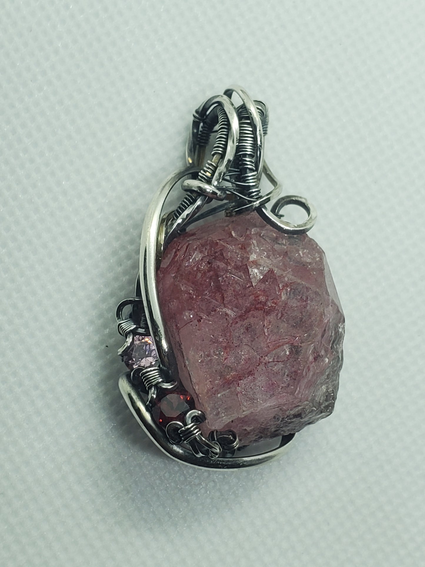 Dyed cherry quartz point