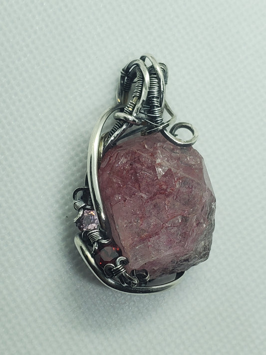 Dyed cherry quartz point