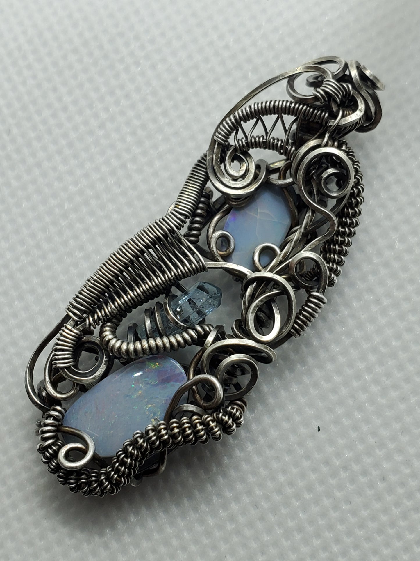 Aquamarine & Opal doublet
