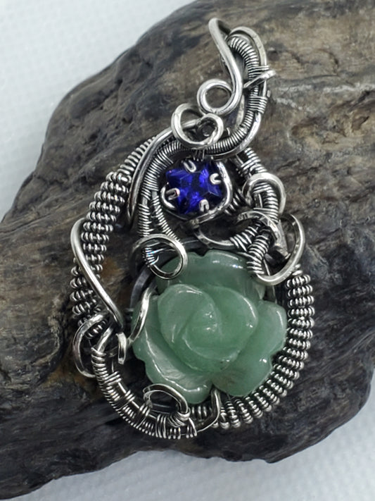 Carved Aventurine rose