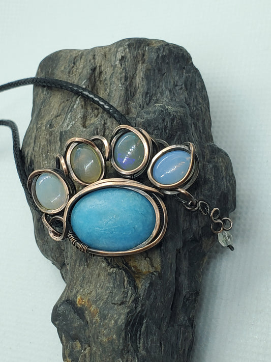 Fur baby fingers Opal & Turquoise