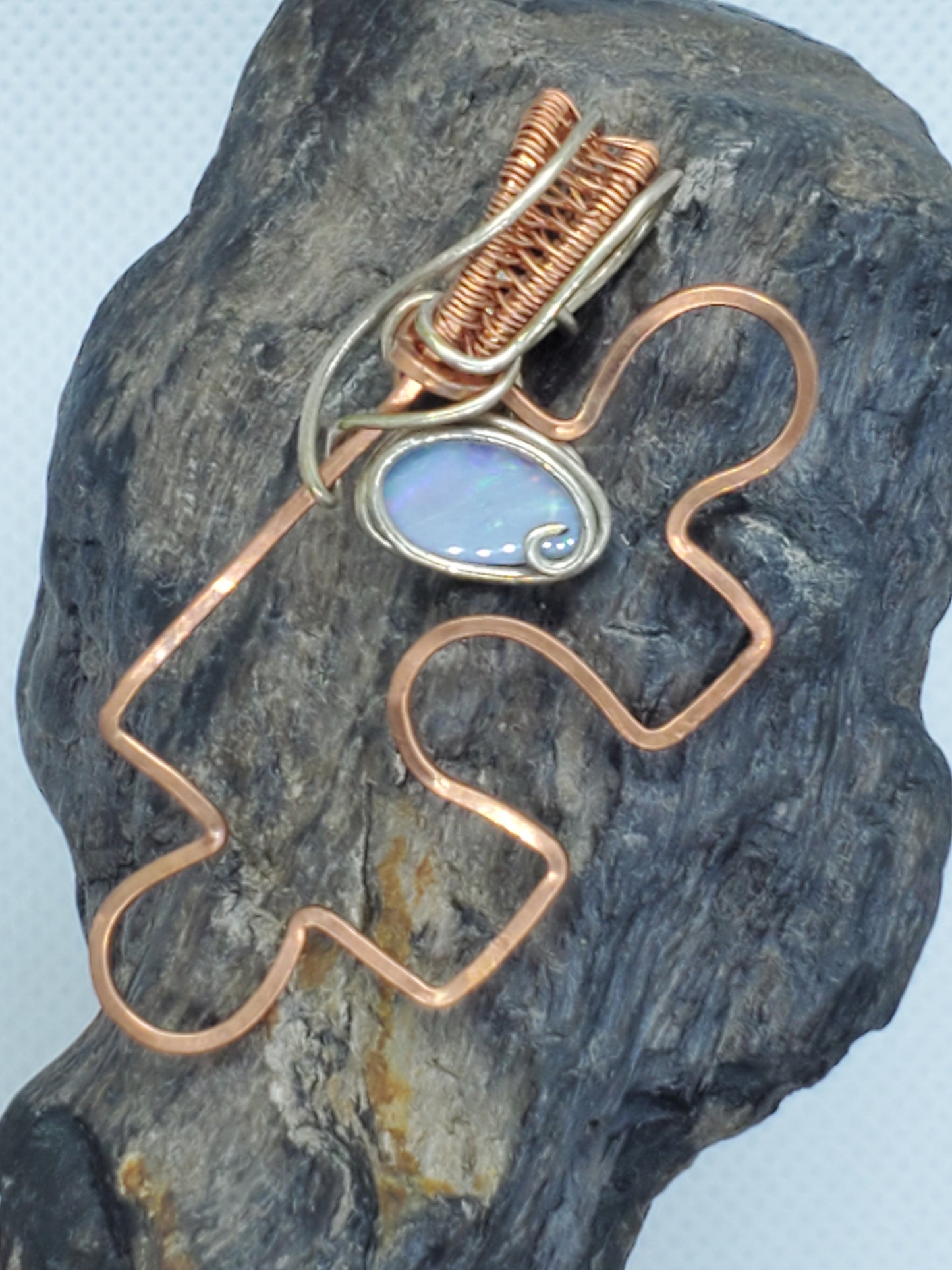 Autism awareness copper and opal