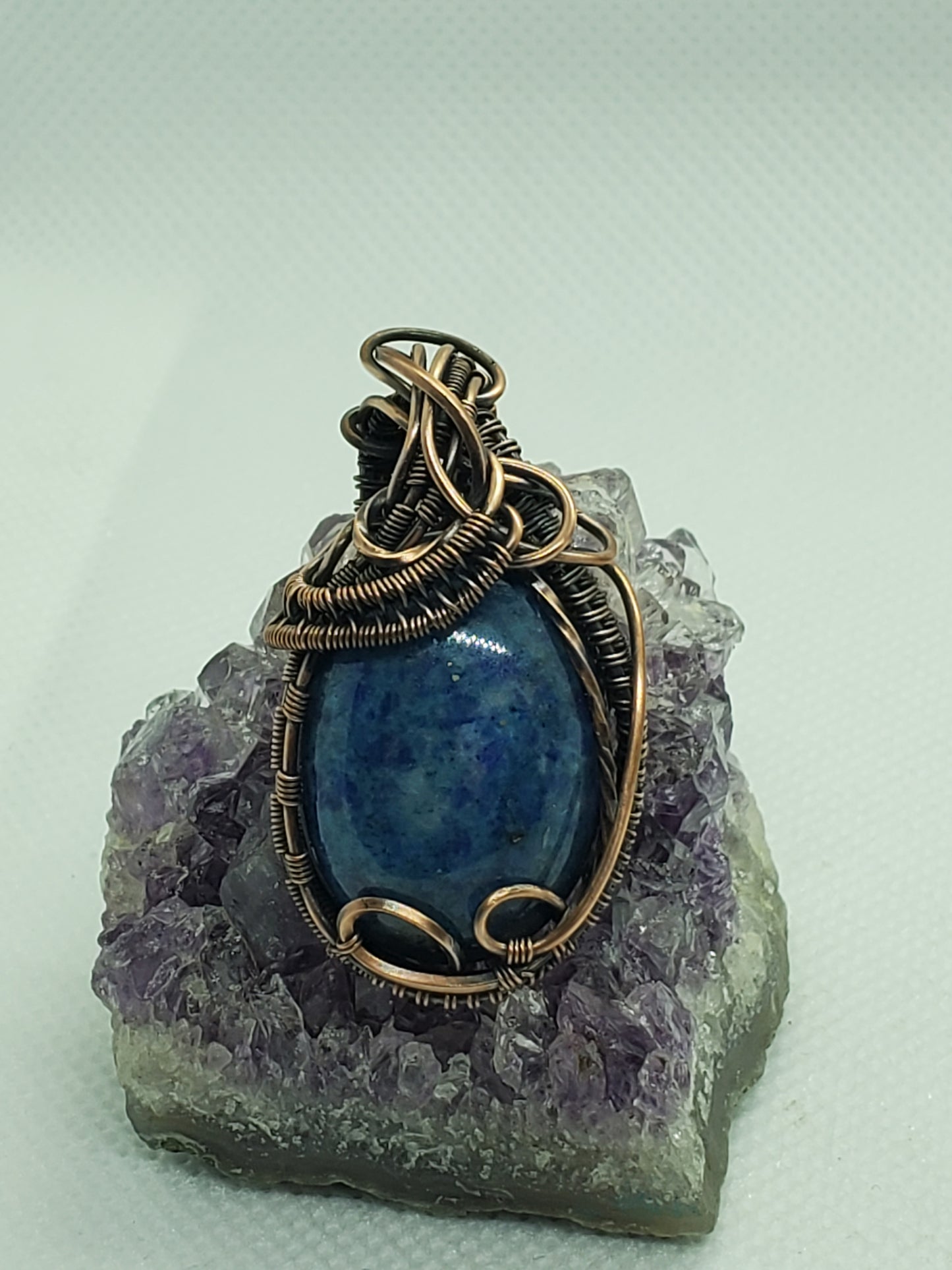 Blue denium agate in copper