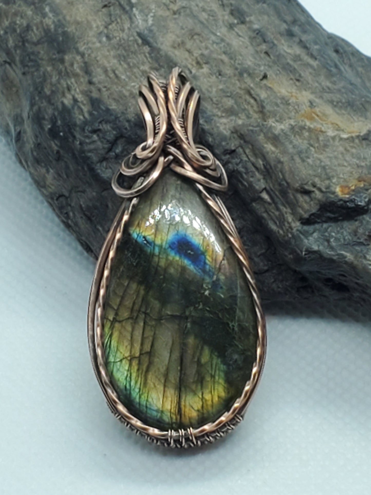 Cracked concept Labradorite in copper