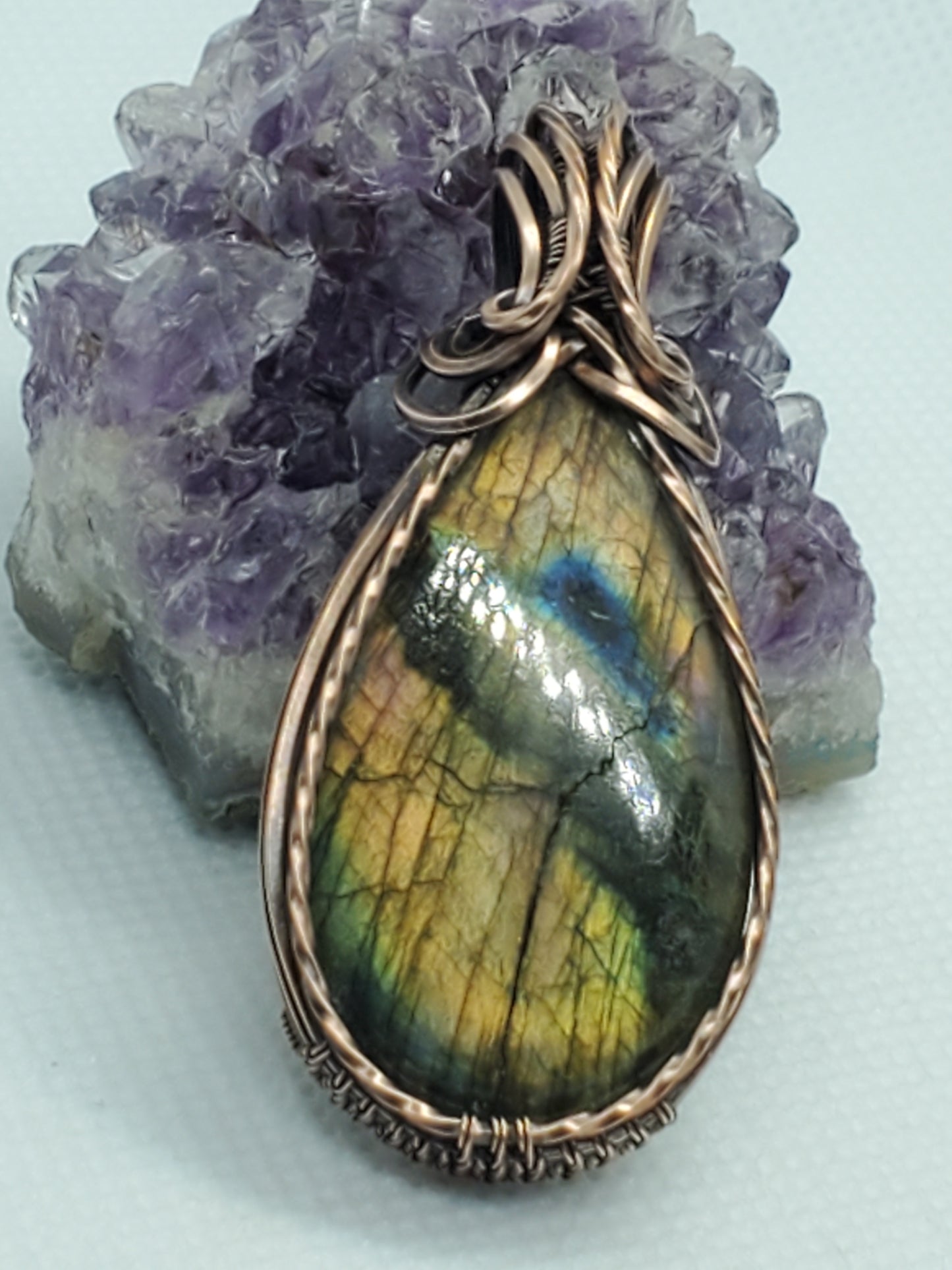 Cracked concept Labradorite in copper