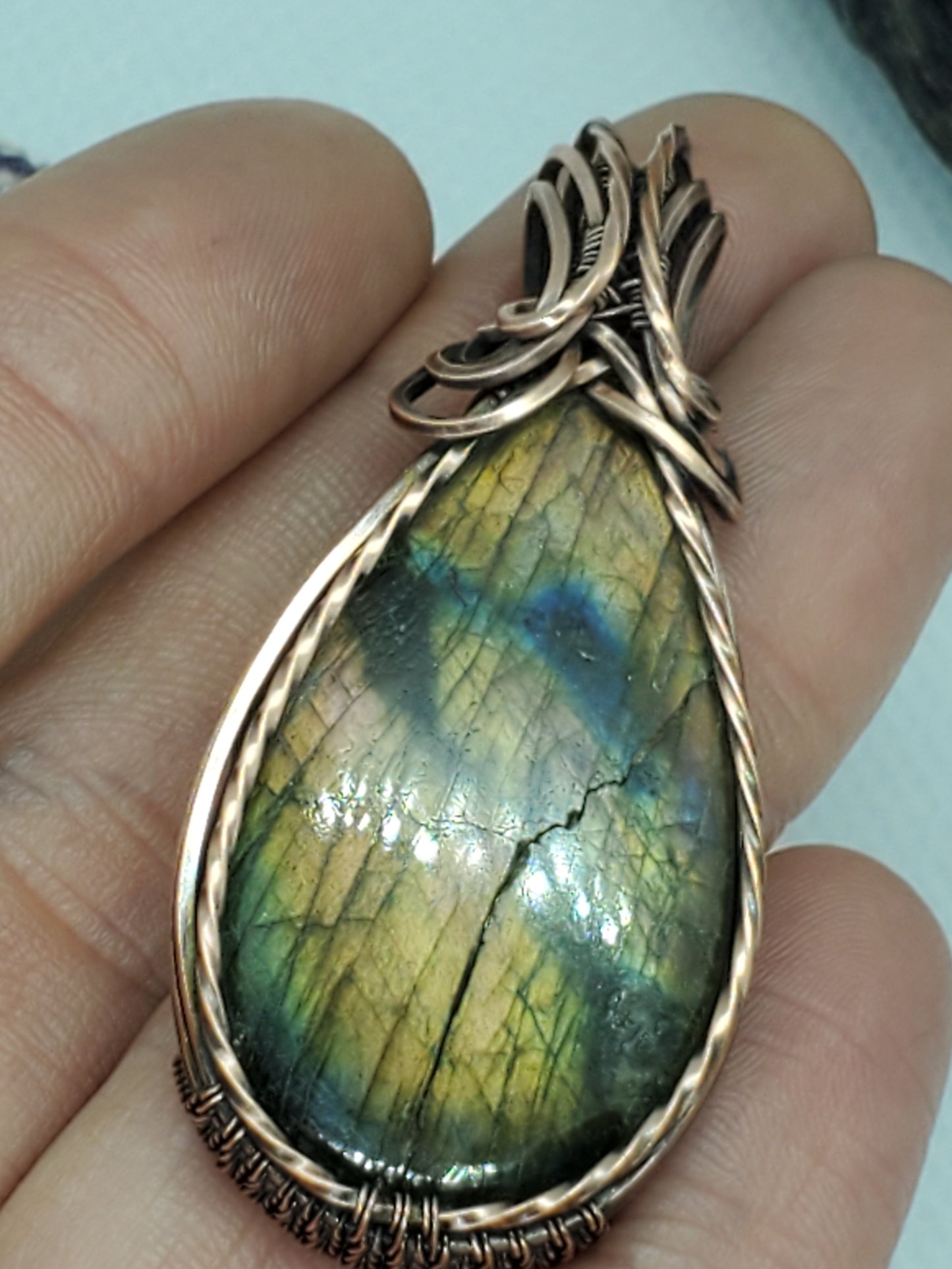 Cracked concept Labradorite in copper