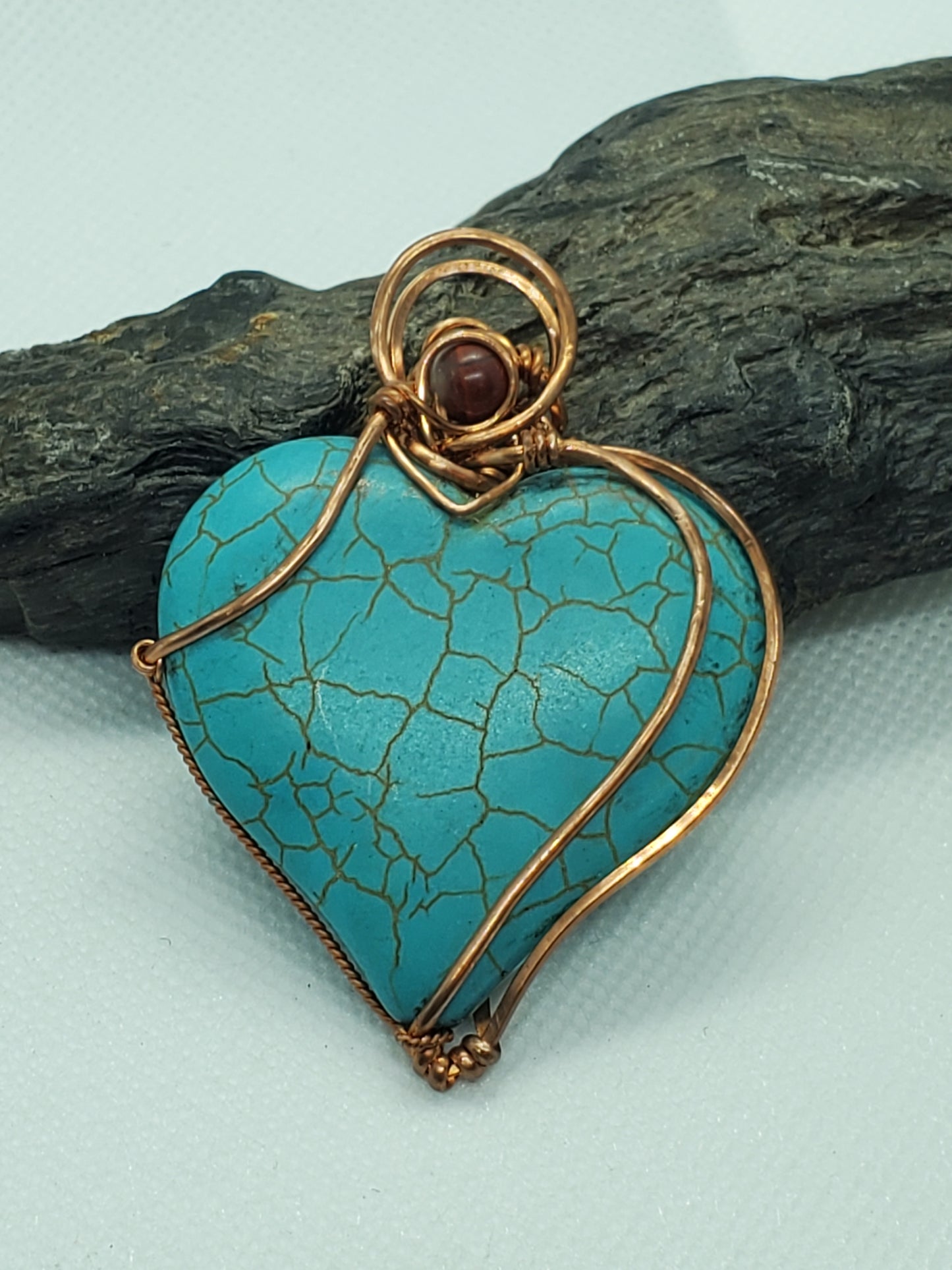 Blue howlite heart