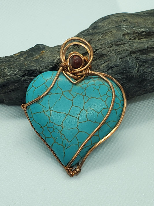 Blue howlite heart