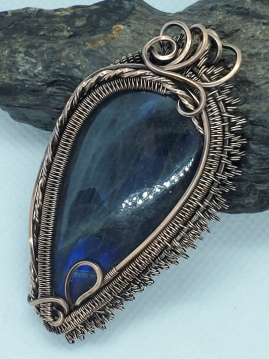 Deep blue labradorite weave