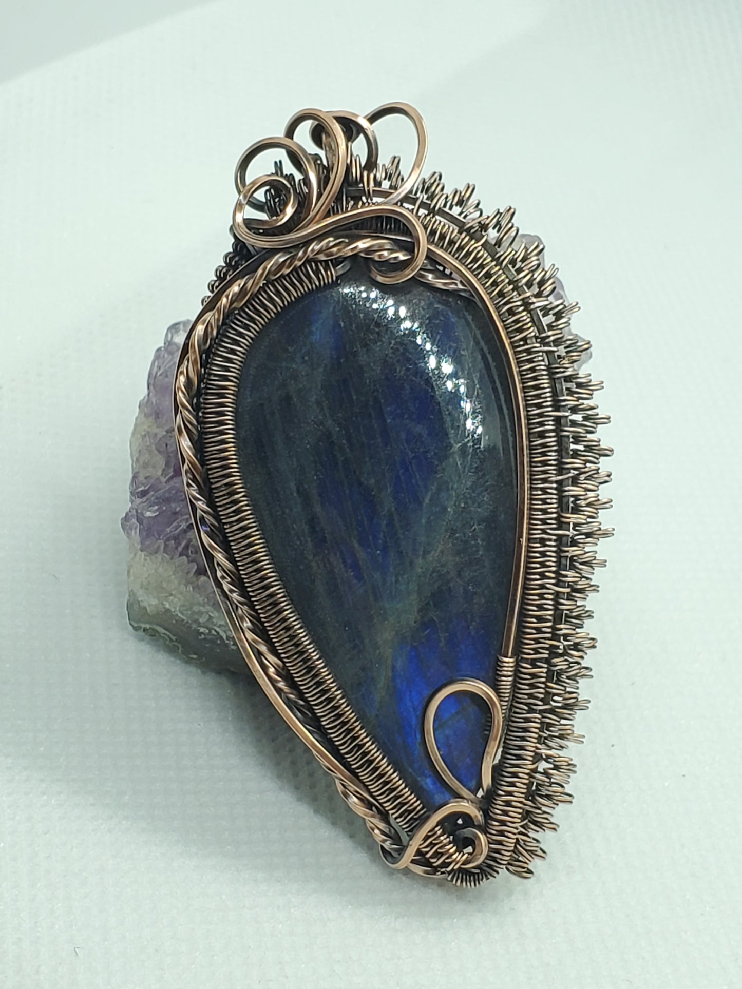 Deep blue labradorite weave