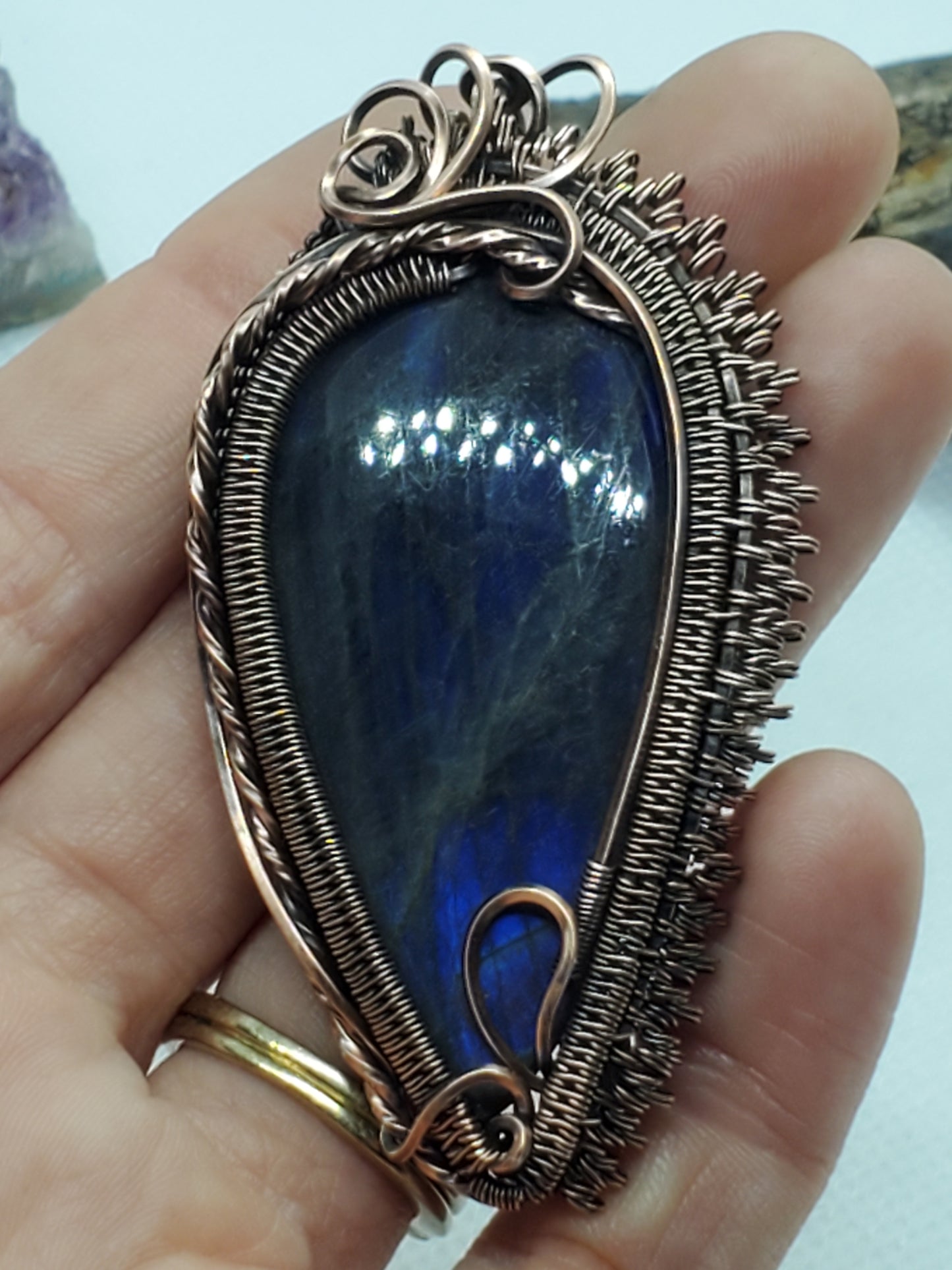 Deep blue labradorite weave