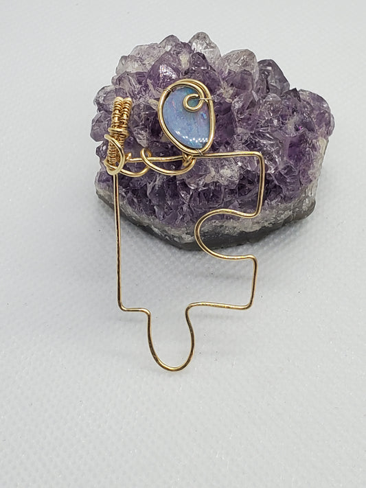 Autism awareness 14K goldfilled & Opal