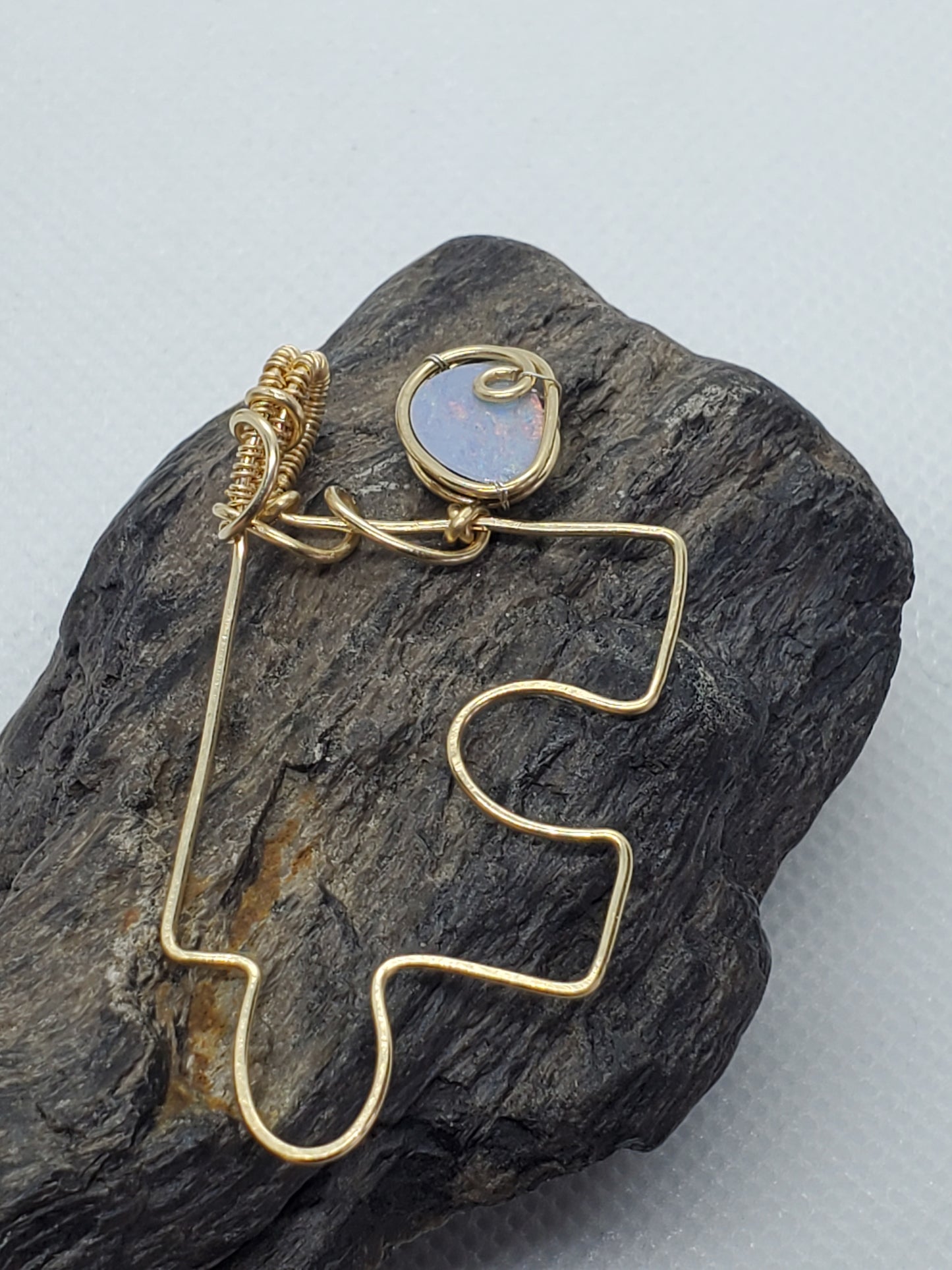 Autism awareness 14K goldfilled & Opal