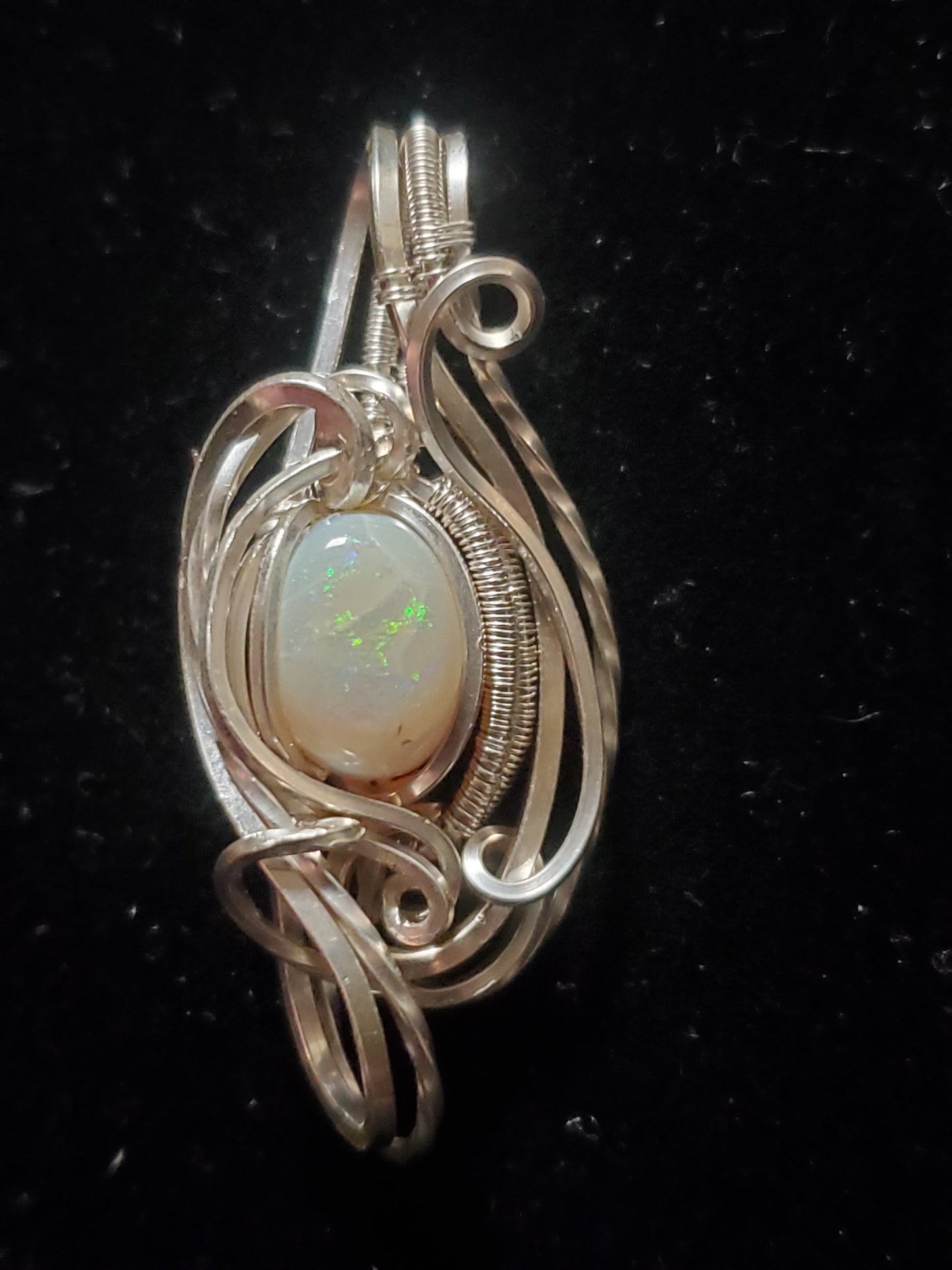 Double bail opal pendant
