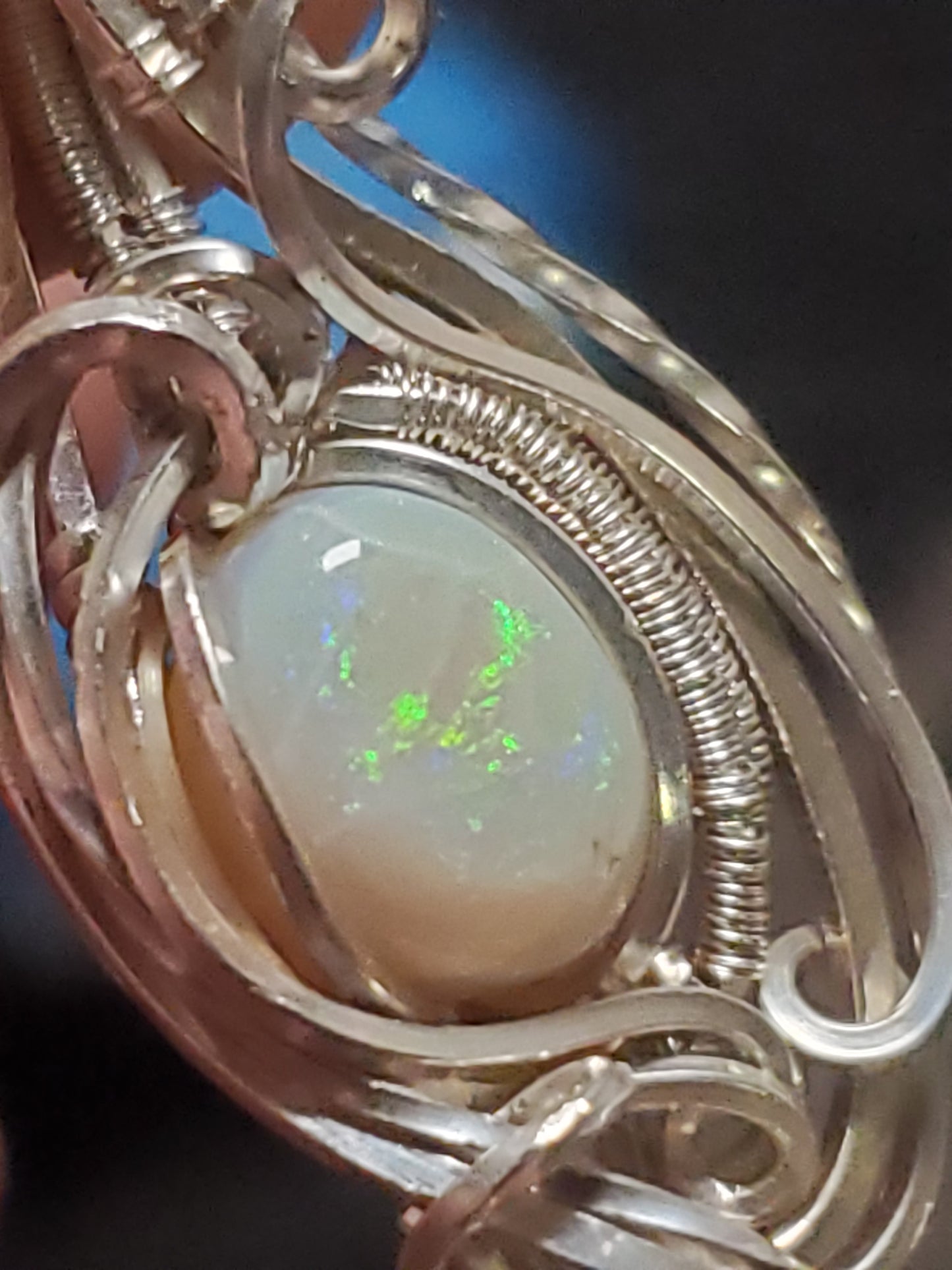 Double bail opal pendant